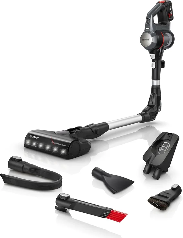Bosch Unlimited 7 Cordless Vacuum Cleaner with Rechargeable 3.0 Ah Battery and FlexTube, LED Lighting, 10-Year Motor Warranty, in Graphite