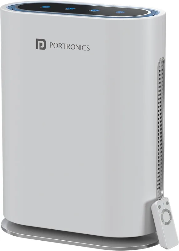 Portronics Air X, 3-in-1 H13 True HEPA Air Purifier for Home & Office, Removes 99.95% PM0.3 to PM10, Dust & Smoke, UV Sterilization & Ionizer, CADR 249 m³/h, Covers 388 sq.ft, Color-Coded Indicators