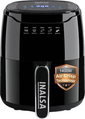 Inalsa Tasty Fry Digital with Smart AirCrisp Technology|Touch Control & Digital Display Air Fryer