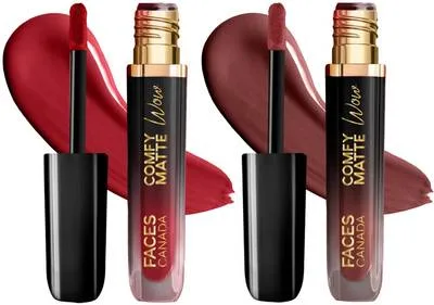 FACES CANADA Comfy Matte Wow Liquid Lipstick - Bold Girl Era| Combo Set of 2 | Waterproof |