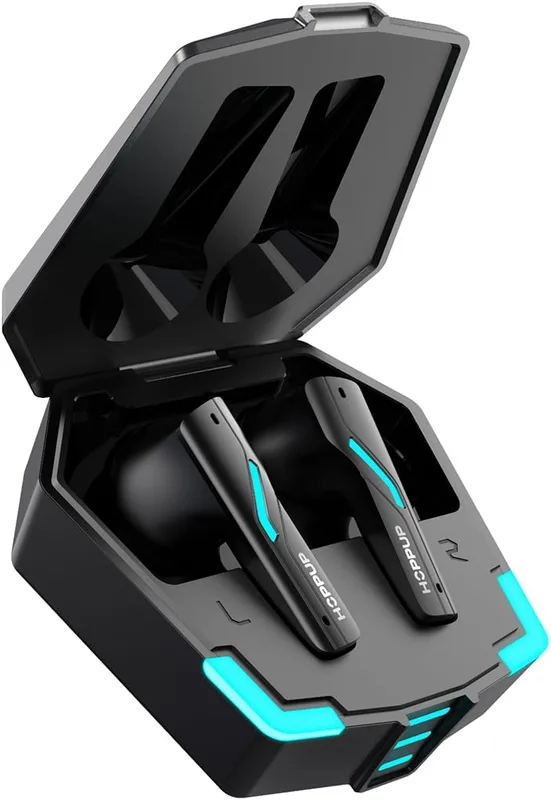 HOPPUP Predator Xo4 Gaming in Ear Wireless Earbuds with 50H Playtime| 35Ms Low Latency Gaming Mode|13Mm Drivers| Type C Fast Charging| BT V5.3| RGB LEDs Light|Black Color for Music,Entertainment,Gym