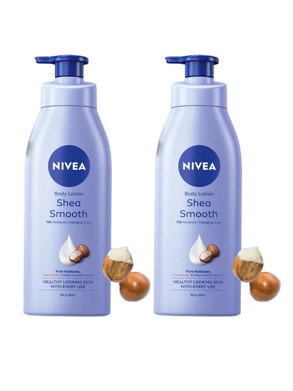 Nivea Set of 2 Shea Smooth Milk Body Lotion For Dry Skin - 400 ml each