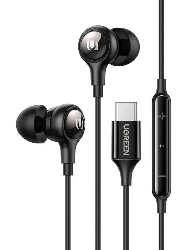 UGREEN USB C Earphones, Wired Headphones with Volume Control Noise Cancelling, HiFi Stereo Wired Earbuds Compatible with iPhone 16 15 Pro Max iPad Pro 2022 Galaxy S23/S22 Ultra Google Pixel 7/6