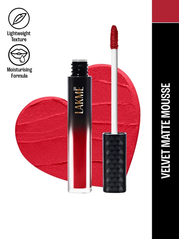 Lakme Xtraordin-airy Velvet Matte Lip Mousse With Cocoa Butter 4.6g - Crimson Sky 102