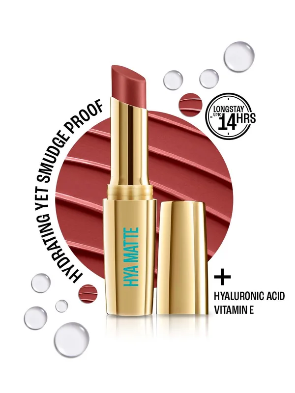 Lakme 9to5 Hya Matte Hydrating Smudgeproof Lipstick Lasts 14Hr 3.6g - Monday Mocha RM4