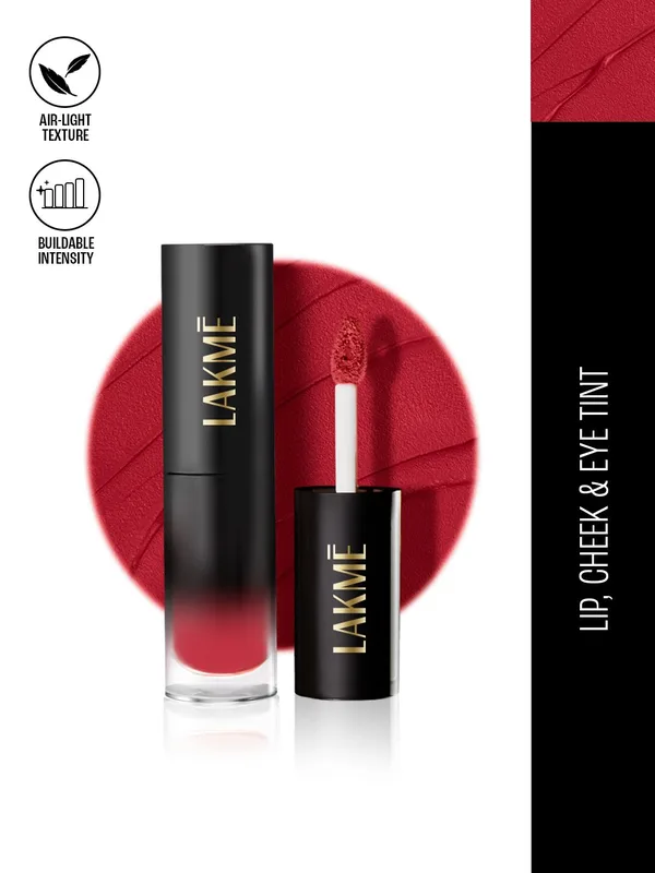 Lakme Xtraordin-Airy One-and-Done Lip, Cheek & Eye Tint 3 ml - Crimson Kiss