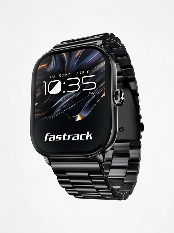 Fastrack Radiant FX2 2.04 Inch AMOLED AOD Premium Design Functional Crown SS Strap Smartwatch