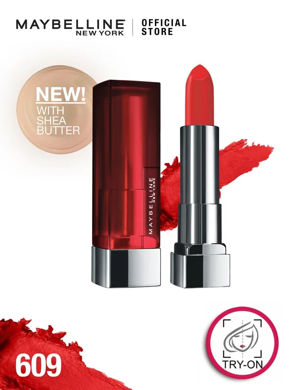Maybelline New York Color Sensational Creamy Matte Hydrating Lipstick - Dynamite Red 609