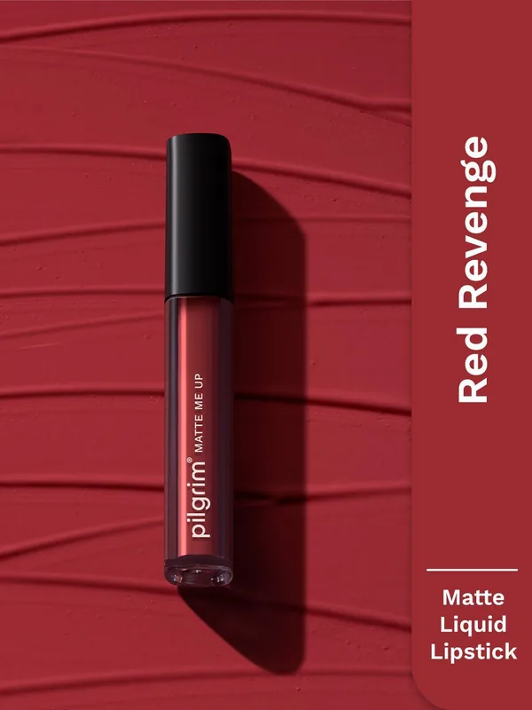 Pilgrim Matte Me Up Liquid Long-Lasting & Non-Drying Lipstick - 3 ml - Red Revenge -16