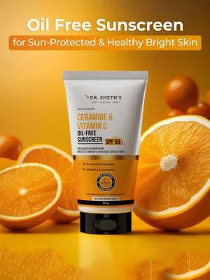 Dr. Sheth’s Sunscreen - SPF 50 PA++++ Ceramide & Vitamin C Oil-Free Sunscreen For Healthy & Bright Skin