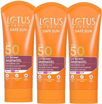 LOTUS HERBALS Sunscreen - SPF 50 PA+++ SS MatteGel sunscreen cream SPF 50_ 50g(Pack of 3)