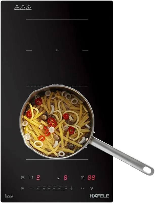 Hafele Nero 30cm Built-in Induction Hob | 3500W | Flex Zones | Slider Touch Control | Power Boost | 2 Zones