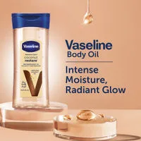 Vaseline Coconut Restore Body Oil with Pure Coconut Oil & Shimmer Glow, For Dry Skin & Moisturizing