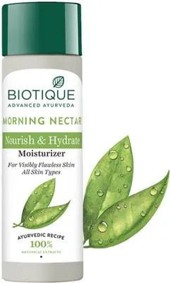 BIOTIQUE Morning Nectar Flawless Skin Moisturizer | 24H Deep Moisture (190 ml)