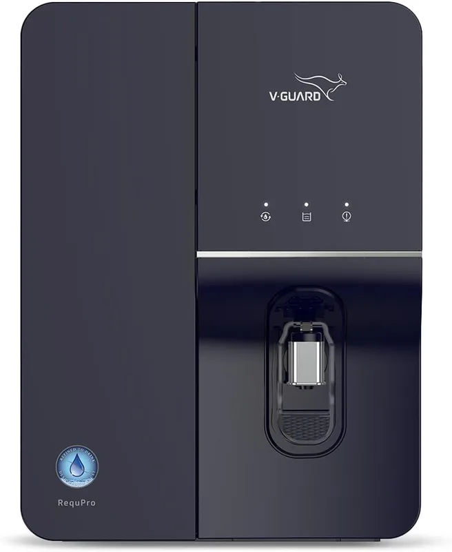 V-Guard RequPro RO UV UF Mineral Water Purifier | 5.5 L Stainless Steel Tank | India's Best Design Project 2024 | Saves 95+ Glasses of Water Daily | 8 Stages | 1-Year UNCONDITIONAL Warranty by V-Guard