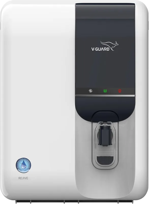V-Guard Rejive RO UV Water Purifier with Mineral 8 Stage Purification, Free Service Benefits Worth Rs. 2,450, Suitable for water with TDS up to 2000 ppm, 6.5 Litre White