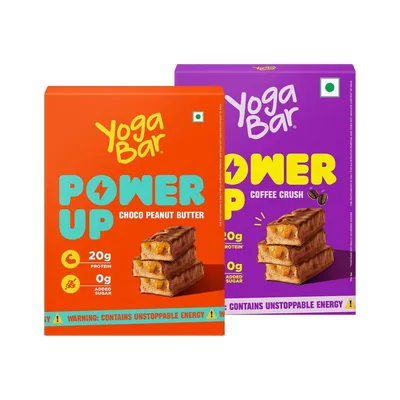 Yogabar 20g Protein | Healthy Snacks | No Added Sugar | 10 Power Up Protein Bars