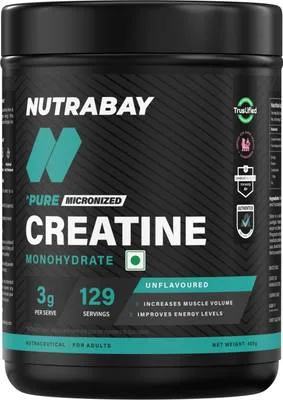 Nutrabay Pure Micronised Creatine Monohydrate | Pre/Post Workout Supplement -400 Gram Creatine