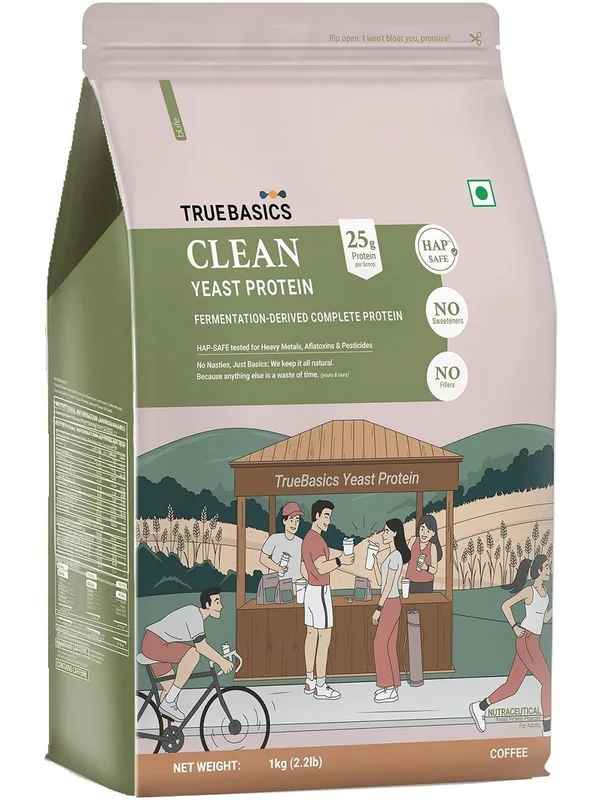TrueBasics Clean Yeast Protein Powder - 1 Kg - Coffee