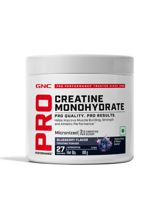 GNC Pro Performance Pure Micronized Creatine Monohydrate, Blueberry 100gm