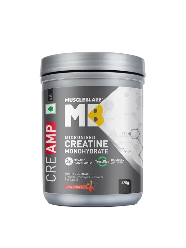 MuscleBlaze Micronised Creatine Monohydrate CreAMP- Juicy Berries- 320g