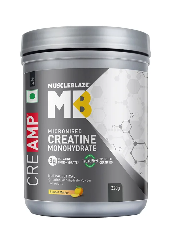 MuscleBlaze Creatine Monohydrate CreAMP - Sunset Mango - 320g