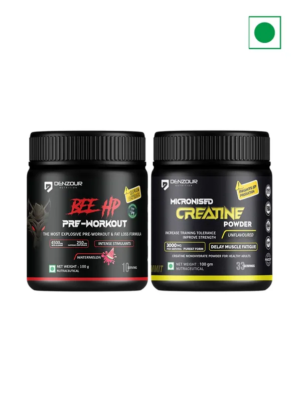 DENZOUR NUTRITION Set Of 2 Combo Bee-HP Watermelon 100g + Creatine Unflavoured 100g