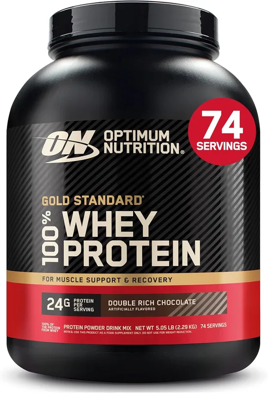 Optimum Nutrition (ON) Gold Standard 100% Whey Protein Powder - 5 lbs, 2.27 kg (Double Rich Chocolate), Primary Source Isolate,For Men and Women