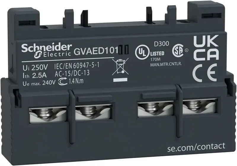 Schneider Electric GVAED101 N/O FAULT CONTACT N/O INST FOR GV3P/L