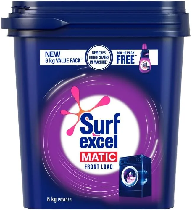 Surf Excel Matic Powder Front Load 6kg +500ml liquid