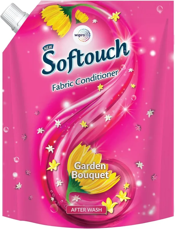 Softouch Garden Bouquet 2L Fabric Conditioner with Encapsulation Technology| After Wash Liquid Fabric Softener With Antibacterial Protection & Long-Lasting Jasmine & Fresh Roses Fragrance
