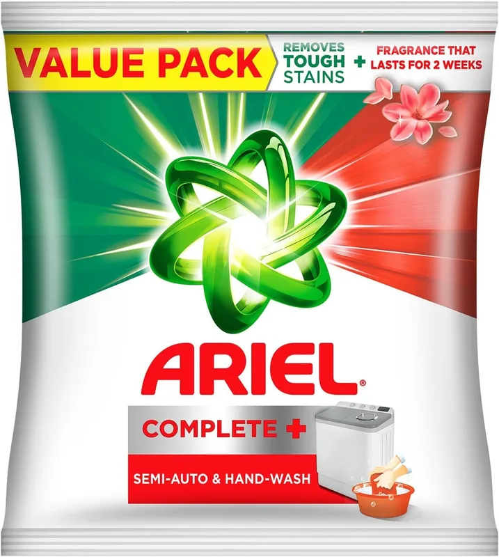 Ariel Complete Detergent Powder - 4kg | Removes 100 Tough Stains in 1 wash | Fragrance that lasts for 2 weeks | For Semi Auto Washing Machine & Bucket Wash