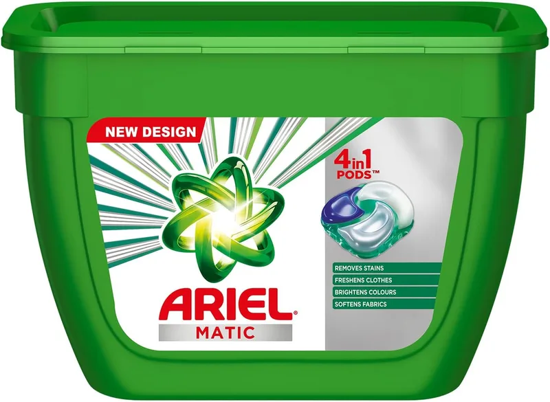 Ariel Matic 4-in-1 PODs Detergent, Pack of 18 PODs | Specially designed for use in Washing Machines only | Removes Stains | Freshens clothes | Softens Fabric | Brightens Colours | 1 POD = 1 Wash