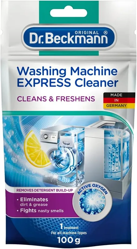 Dr. Beckmann Washing Machine EXPRESS Cleaner | Fights Nasty Smells and Eliminates Dirt & Grease | Convenient and Highly Efficient | 100 g