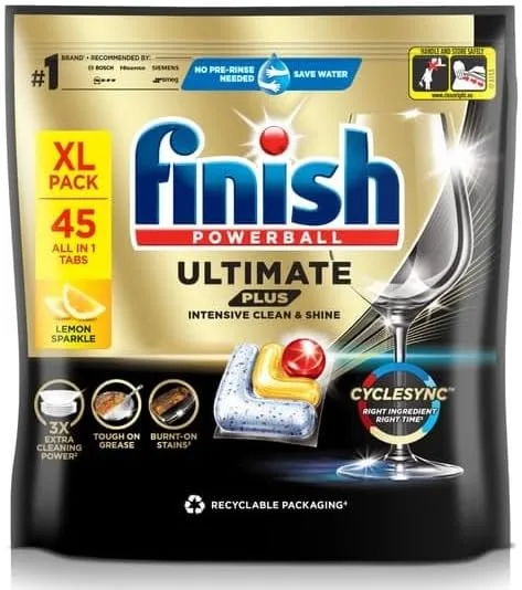 Finish Ultimate Plus All in One Dishwasher Tablets 45 Lemon