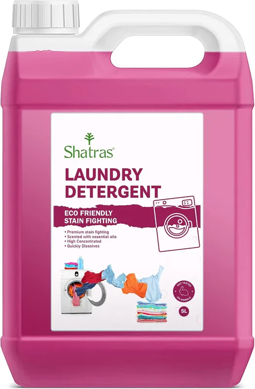 Shatras Pink Lily Liquid Detergent 5 Liter, Laundry Liquid for Fabric Care, Suitable for Top-Load and Front Load Machine and Hand Wash, Concentrated Laundry Detergent