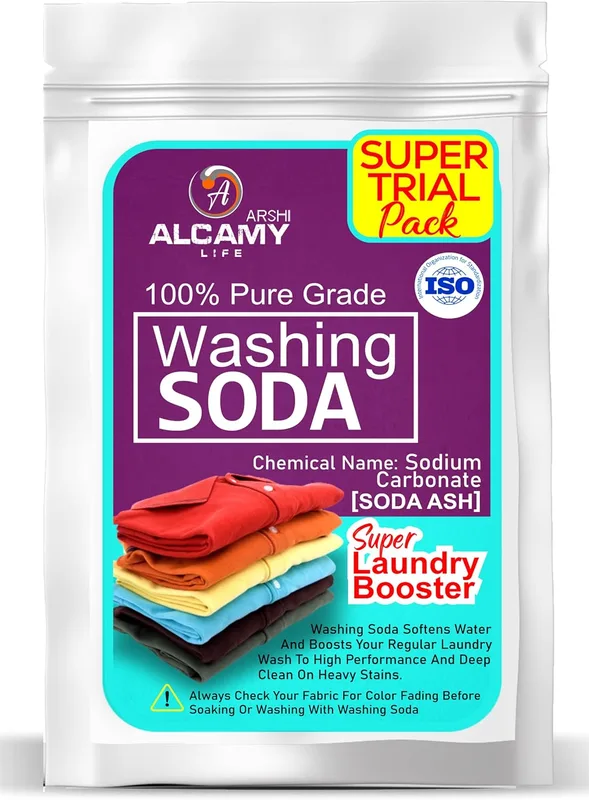 ARSHI A ALCAMY LIFE Washing Soda Powder 450 GM (Super Trial Pack) 100% Pure Laundry Booster Sodium Carbonate