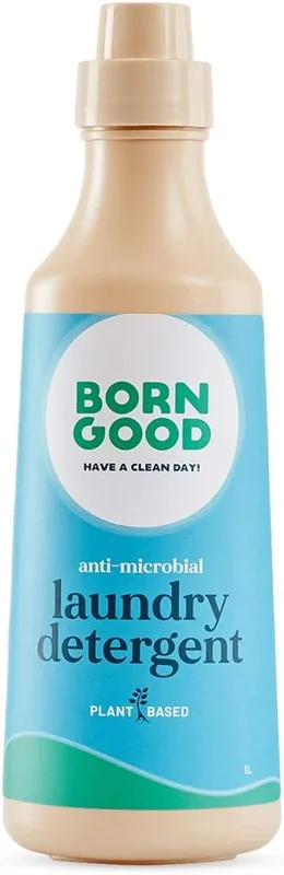 Born Good Natural Anti Microbial Liquid Detergent | 1000ml | Plant-Based, Biodegradable, Non-Toxic, Eco-Friendly, Organic, Herbal | Kills Odour Causing Bacteria | Formulated For Activewear | Baby Safe