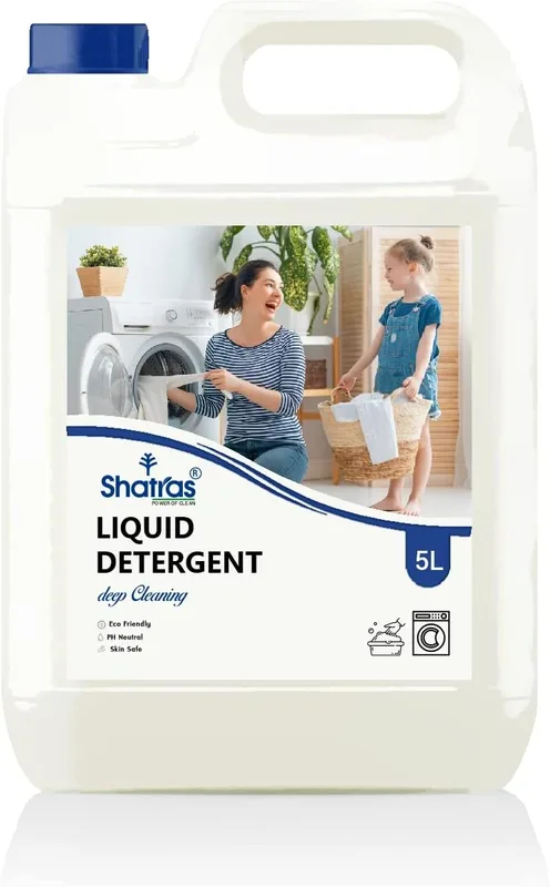 Shatras laundry liquid with extra power of wash, Skin & eco friendly, Organic & Natural, Baby safe, Deep cleaning, Cotton safe lavender liquid - 5000ml