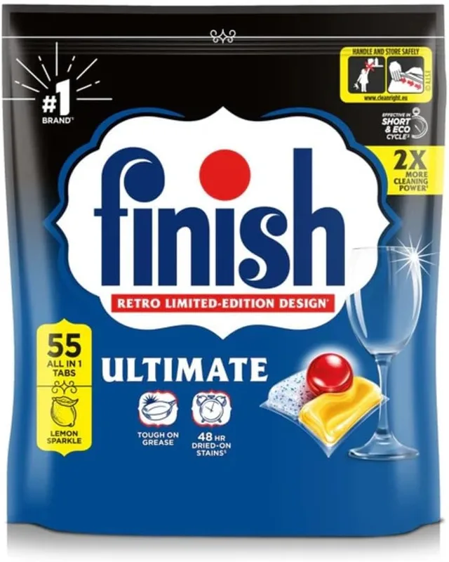 Finish Ultimate All in One Lemon Dishwasher Tablets 55 Pack