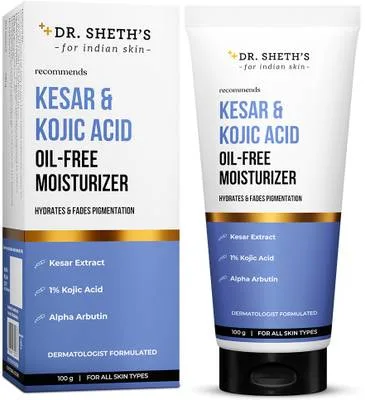 Dr. Sheth’s Kesar & Kojic Acid Oil-Free Moisturizer | For Pigmentation-Free & Glowing Skin |