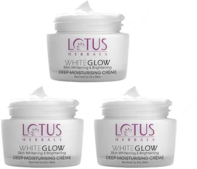 LOTUS HERBALS Whiteglow Skin Whitening & Brightening Deep Moisturising Cream 40G (Pack of 3)