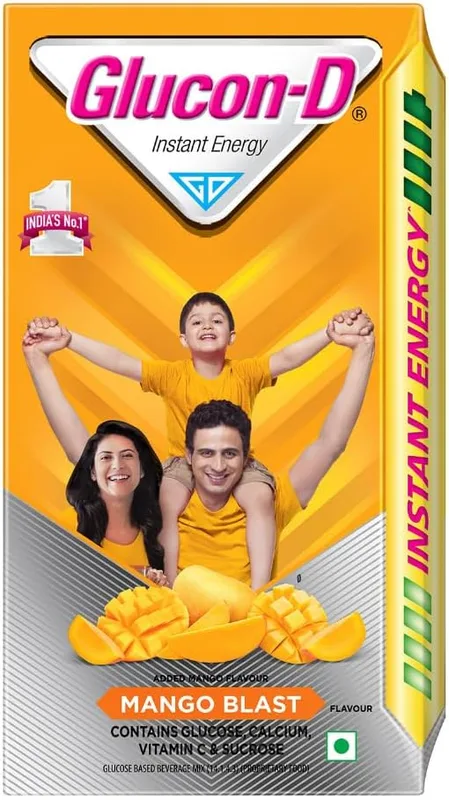 Glucon-D Instant Energy Drink Powder Refill 1KG | Energy, Recovery, Immunity | Mango Blast