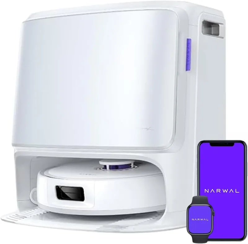 NARWAL Freo X10 Pro Robot 2-in-1 Vacuum and Mop, 11000Pa Suction, EdgeReach Mopping, Zero Tangle Technology, Self-Emptying with De-Tangling Side Brushes