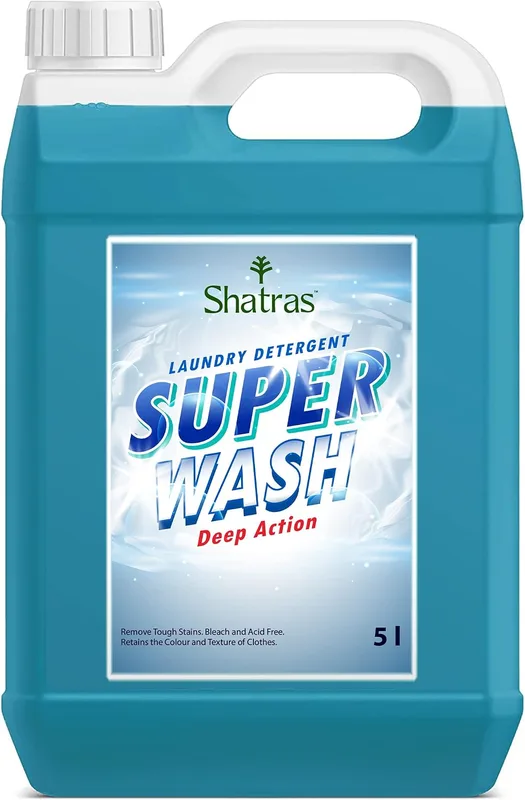Super Wash Liquid Detergent, Laundry Liquid for Fabric Care, Suitable for Top-Load and Front Load Machine and Hand Wash, Concentrated Laundry Detergent - 5L