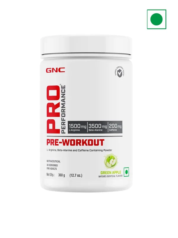 GNC Green Apple Pro Performance Pre-Workout - 360 gm