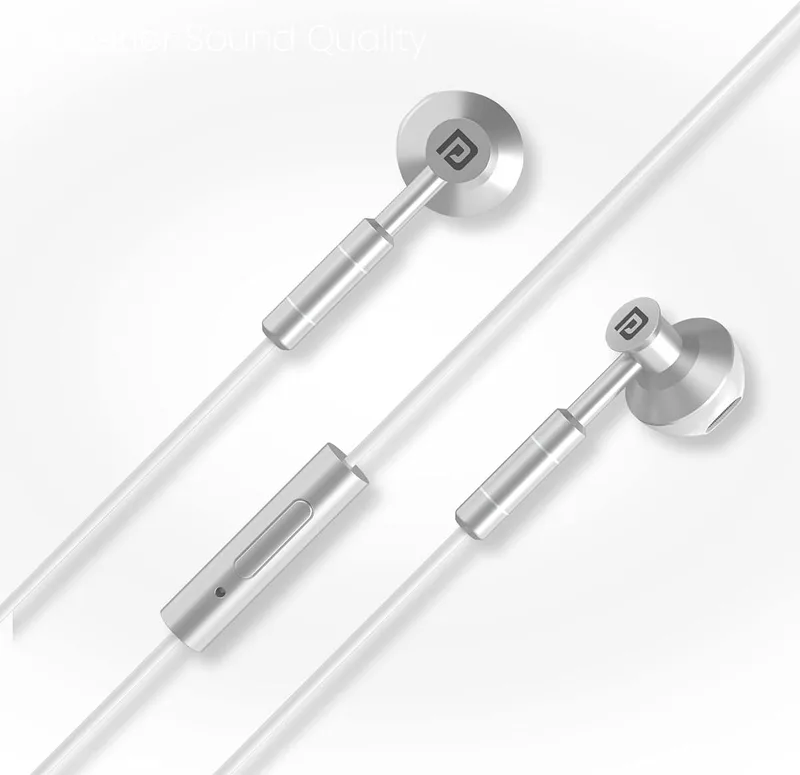 Portronics Ear 1 in-Ear Wired Earphones Crystal Clear Sound with Mic, 14mm Drivers, Metal Earbuds, Light Weight Design, TPE + Nylon Braided Wire(White)