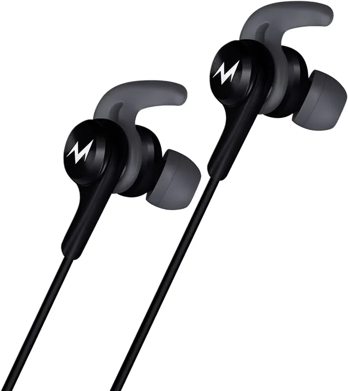 TEMPT Zoom X1 in-Ear Sport Wired Earphone with Mic, 3.5mm Audio Jack, 12mm Powerful Driver, Enhanced Bass, Noise Cancelling Headphone for Phone/Tablet/Laptop/Desktop (Black)