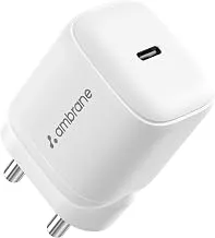 Ambrane 45W Fast Type C Charger Adapter for Mobiles & Type C Laptops, Small Size, GaN Charger, PD Technology, for iPhone, Samsung, MacBook, Android Mobiles, Type C Laptops, iPad (Charge i45, White)