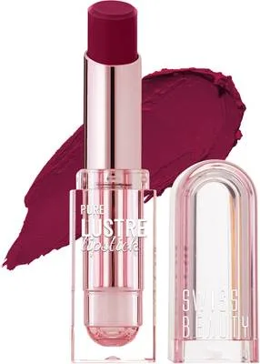 SWISS BEAUTY Pure Lustre Lipstick | High Shine | Smooth Glide | Olive Oil | Vitamin E